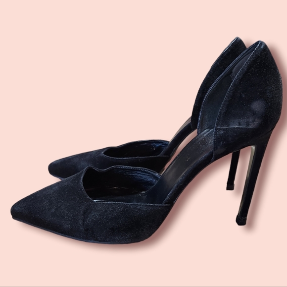 Saint Laurent Suede Black 105 D'orsay Escarpin Pumps Heels YSL